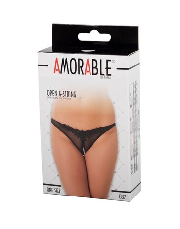 Amorable by Rimba Open string met parels - One size - Zwart Amorable by Rimba Open string met parels - One size - Zwart