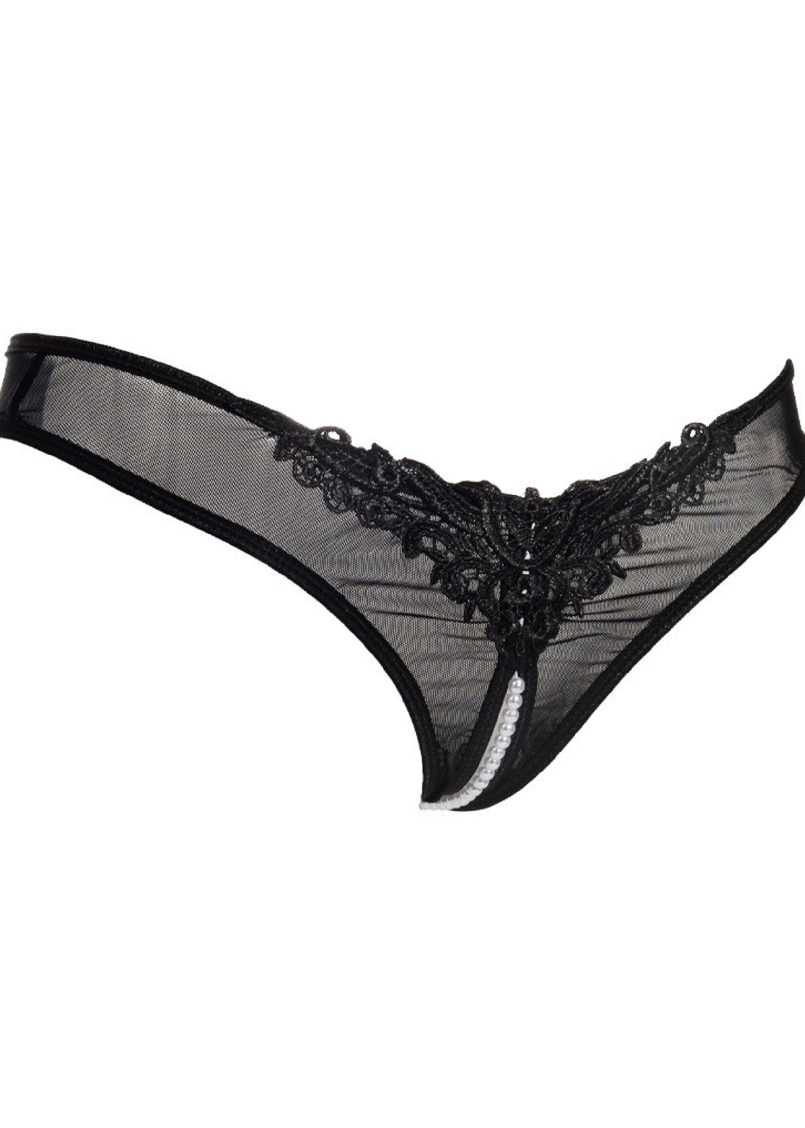 Amorable by Rimba Open string met parels - One size - Zwart