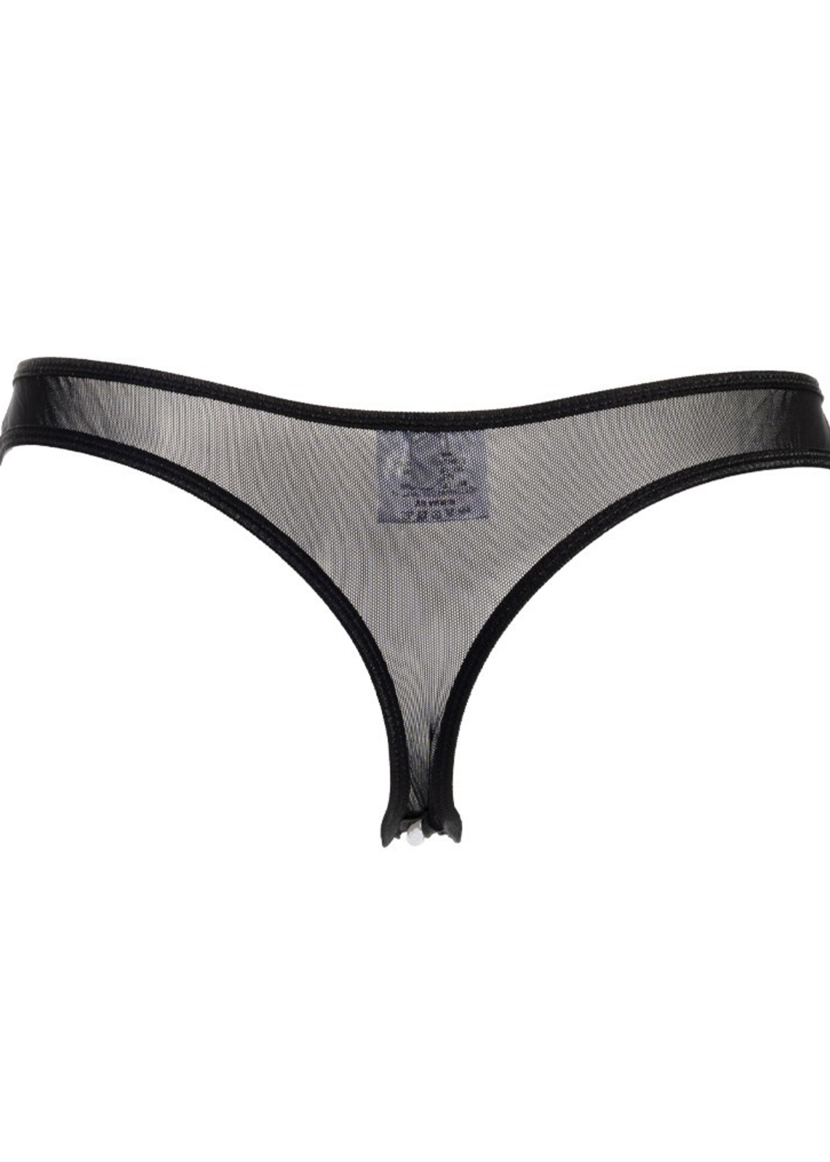 Amorable by Rimba String ouverte avec des perles - Talle unique - Noir