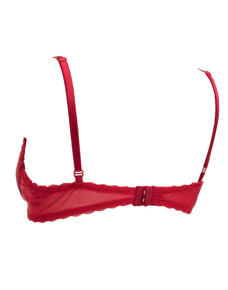 Amorable by Rimba Amorable by Rimba - 1/2 Cup Bra - Red Amorable by Rimba Amorable by Rimba - 1/2 Cup Bra - Red