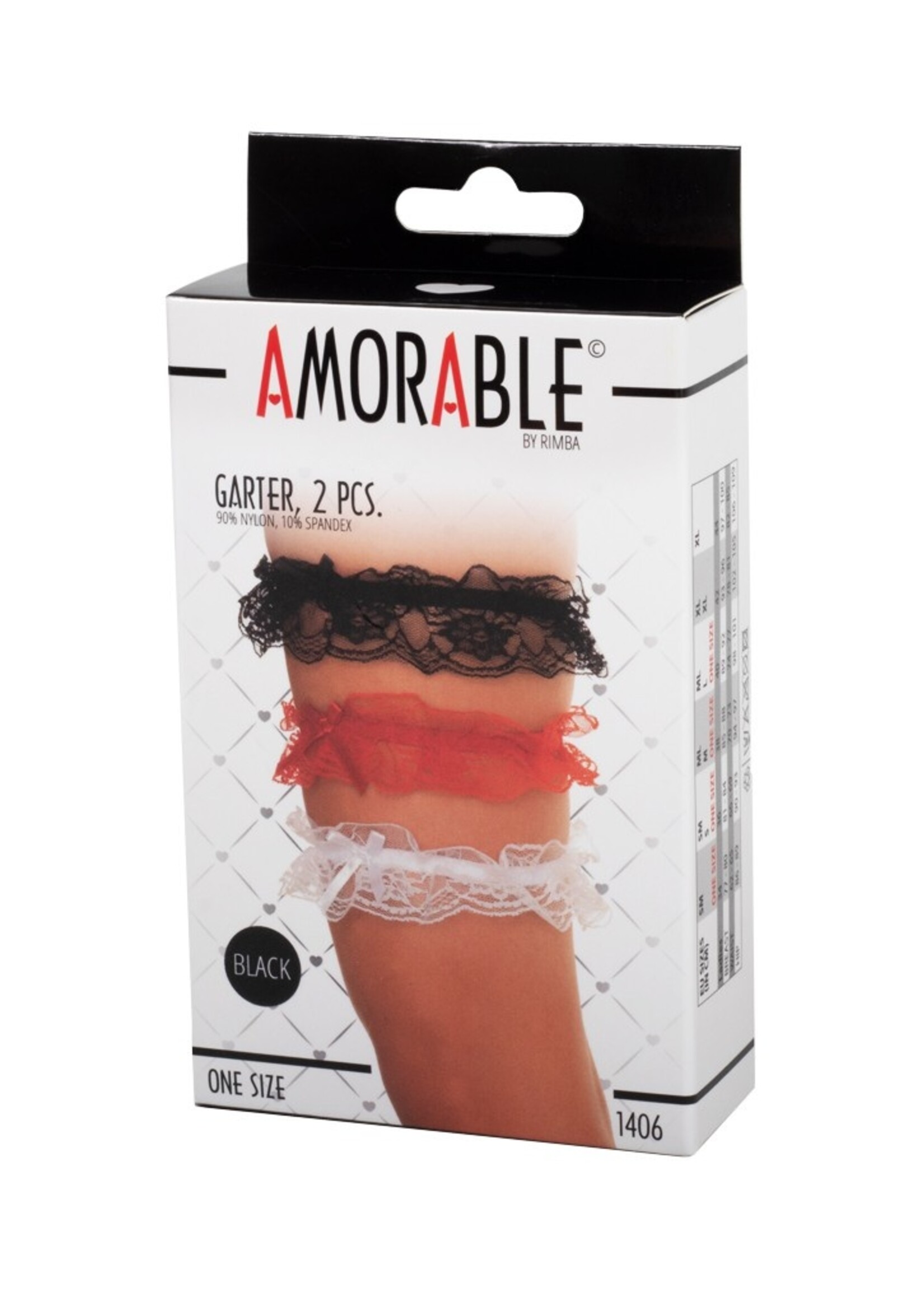 Amorable by Rimba Strumpfbänder (2 Stück) - One Size - Schwarz