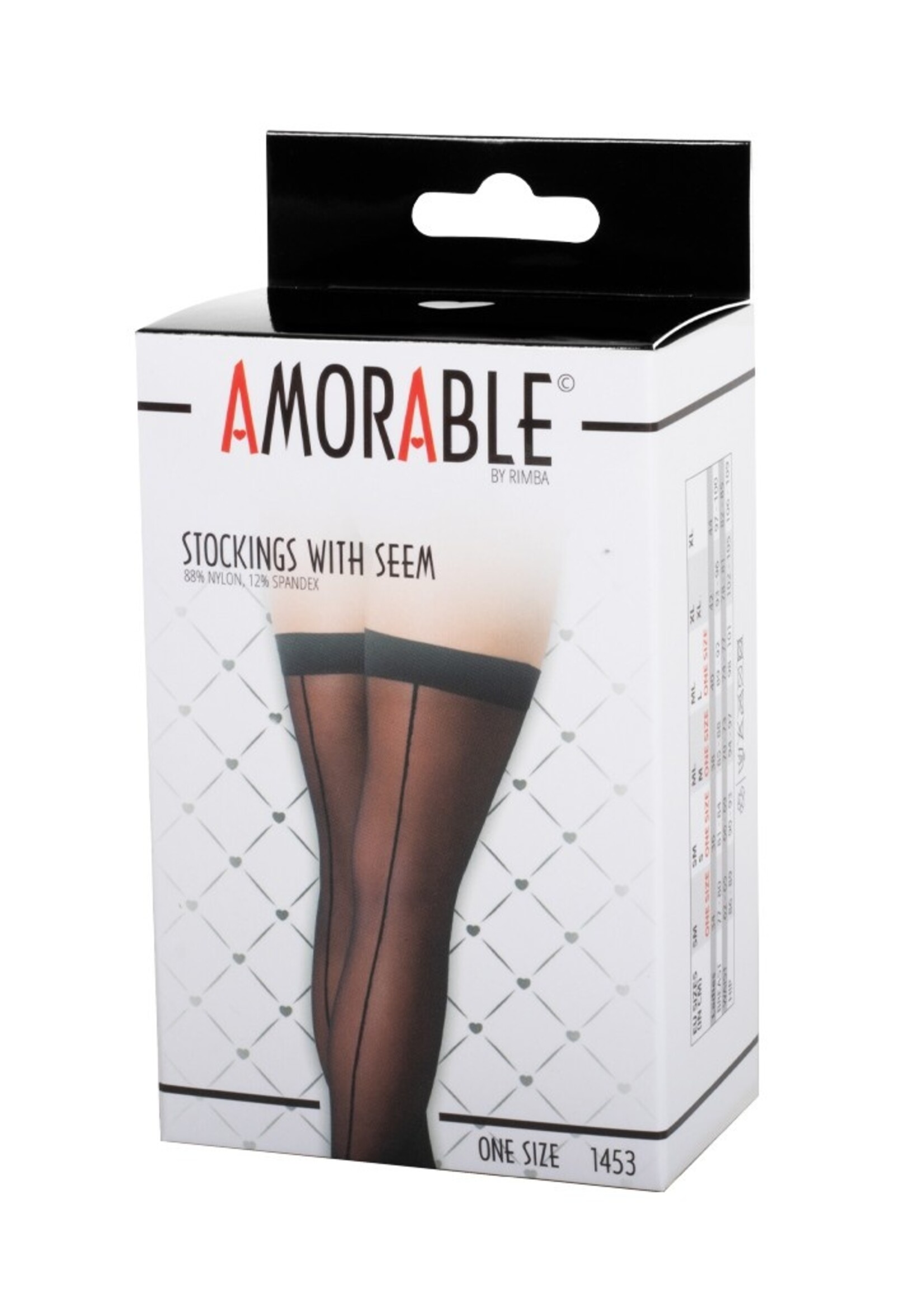 Amorable by Rimba Strümpfe mit Naht - One Size - Schwarz