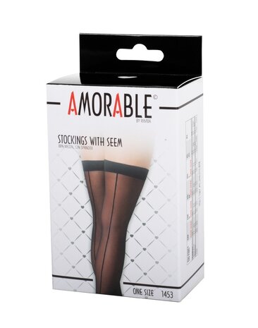 Amorable by Rimba Strümpfe mit Naht - One Size - Schwarz