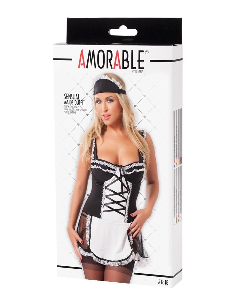 Amorable by Rimba Amorable by Rimba - Uniforme de serveuse (5 pièces) - Noir / Blanc