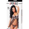 Amorable by Rimba Nuisette avec string - Talle unique - Noir / Blanc