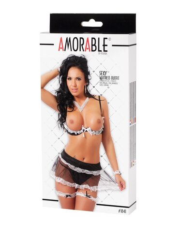 Amorable by Rimba Kellnerin Uniform (6-teilig) - Schwarz / Weiß