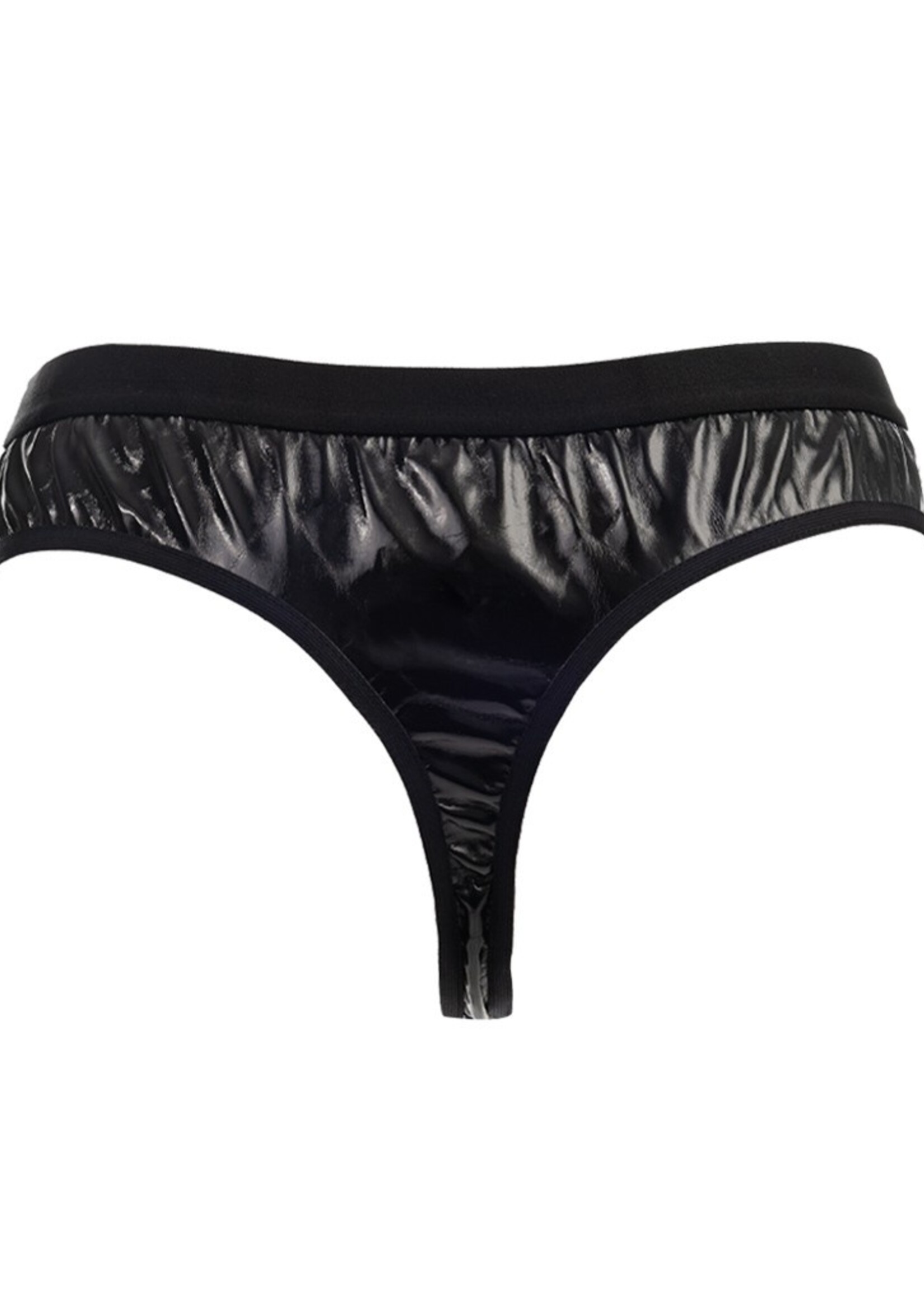 Amorable by Rimba String transparent effet vernis - Taille unique - Noir