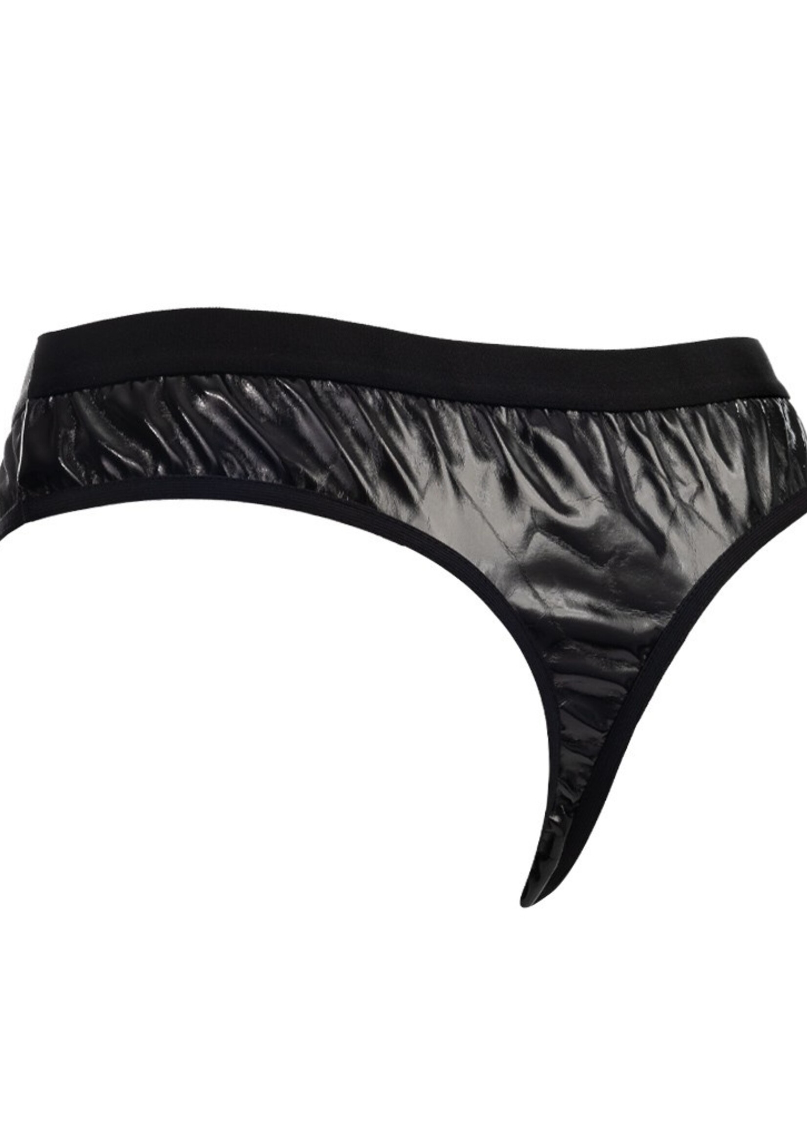 Amorable by Rimba String transparent effet vernis - Taille unique - Noir