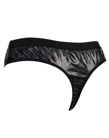 Amorable by Rimba String transparent effet vernis - Taille unique - Noir