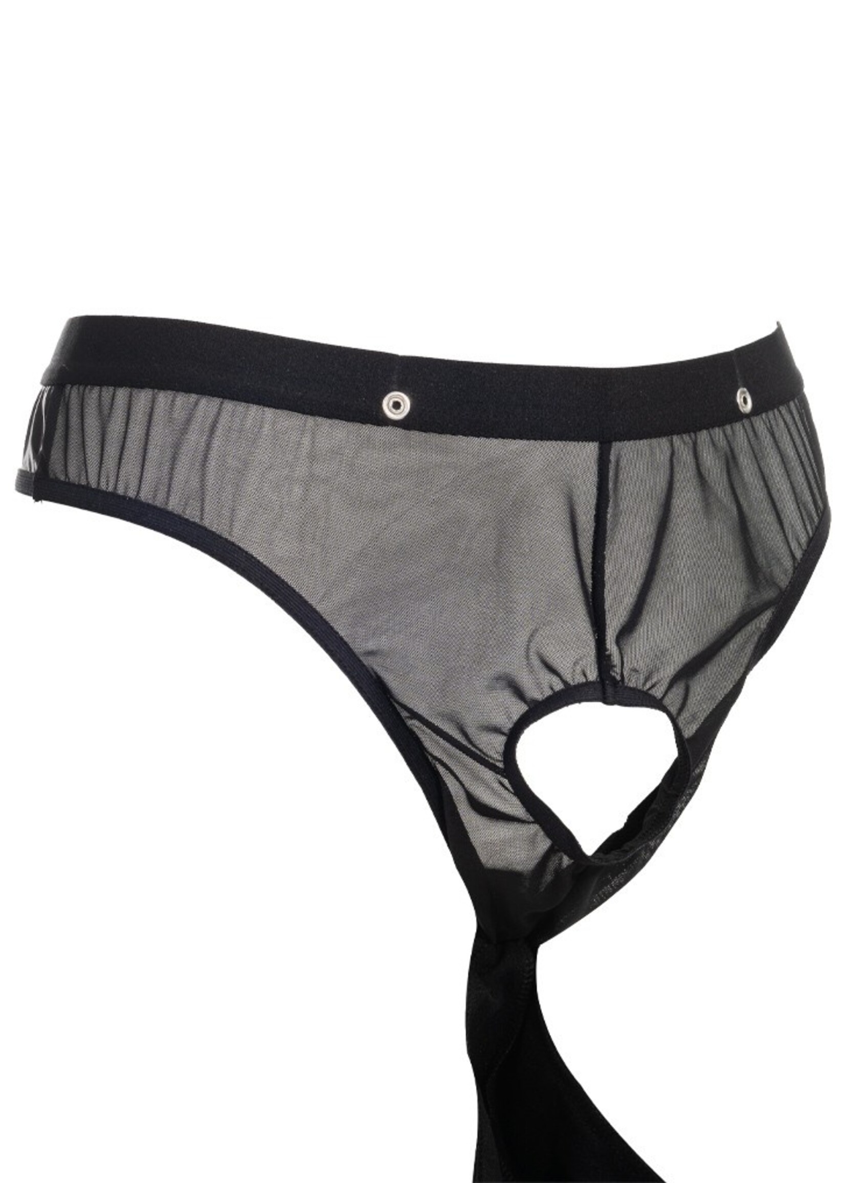 Amorable by Rimba Transparenter String mit Lack-Optik - One Size - Schwarz