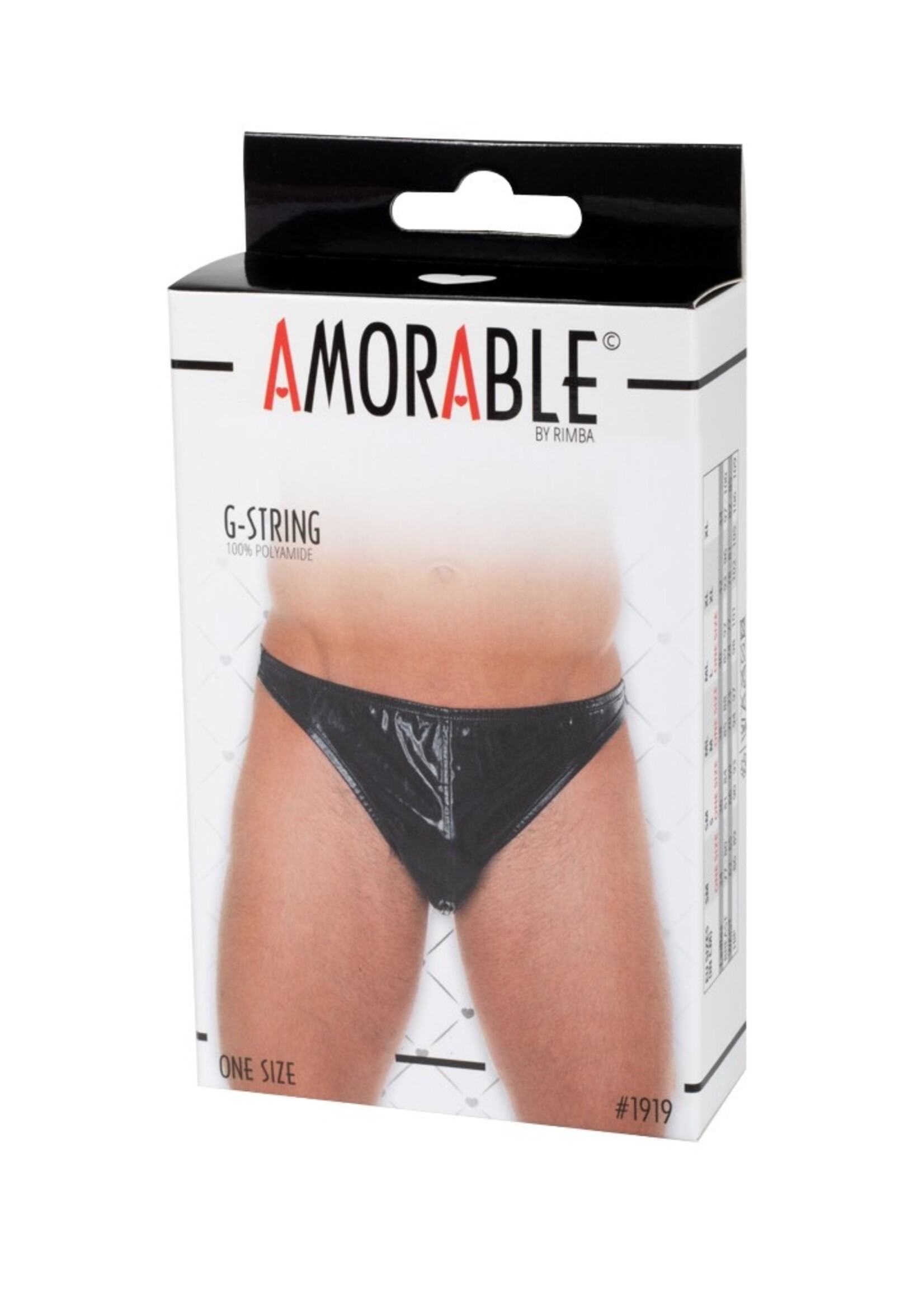 Amorable by Rimba String avec look verni - Taille unique - Noir