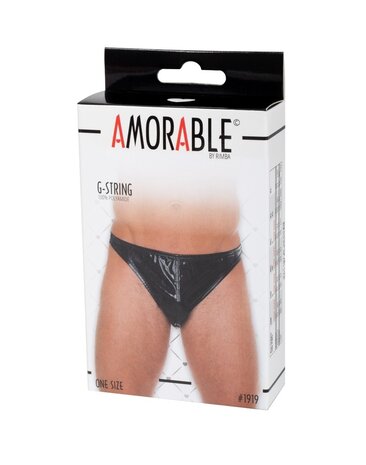 Amorable by Rimba String avec look verni - Taille unique - Noir