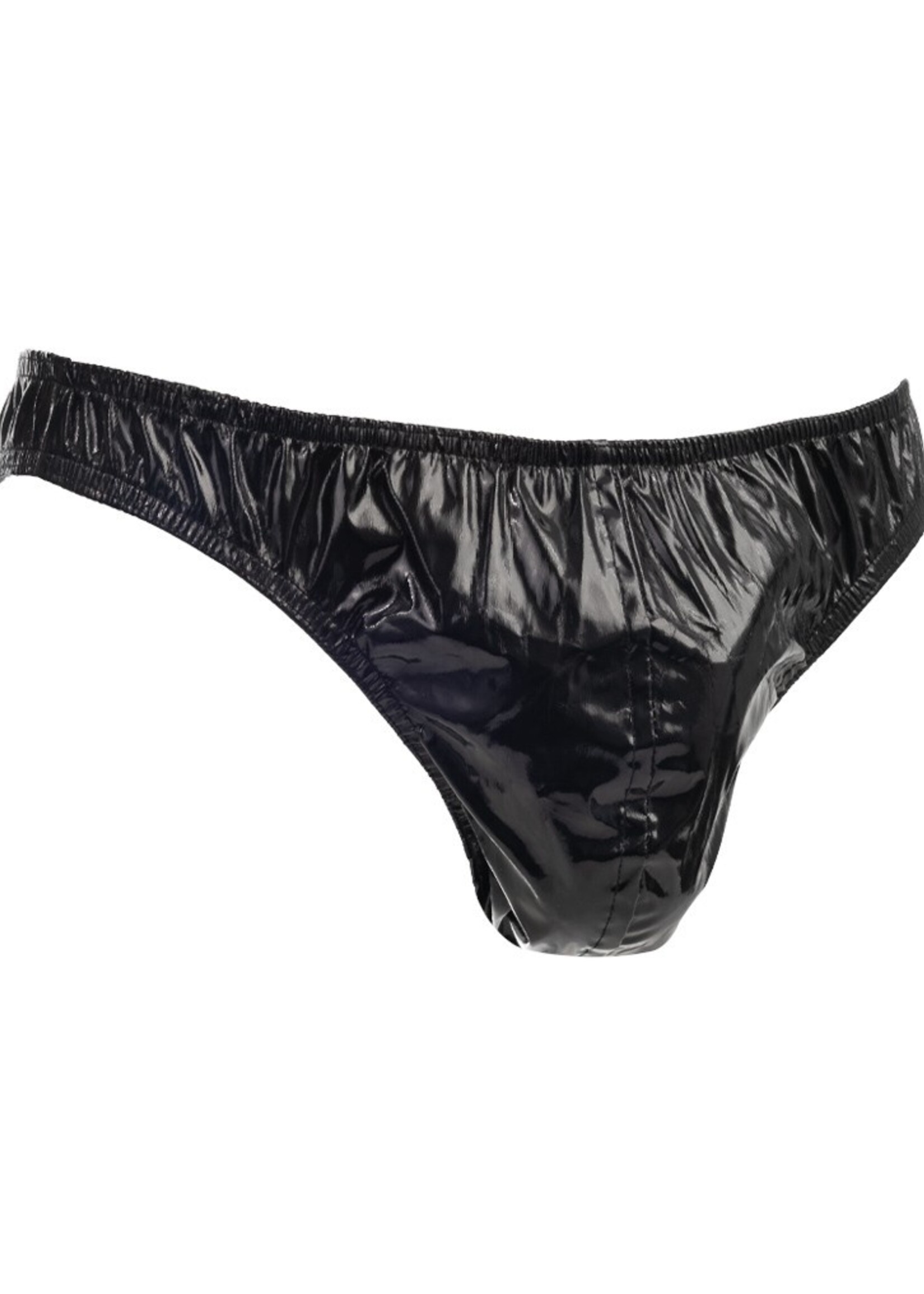 Amorable by Rimba Stringtanga met lakleerlook - One Size - Zwart