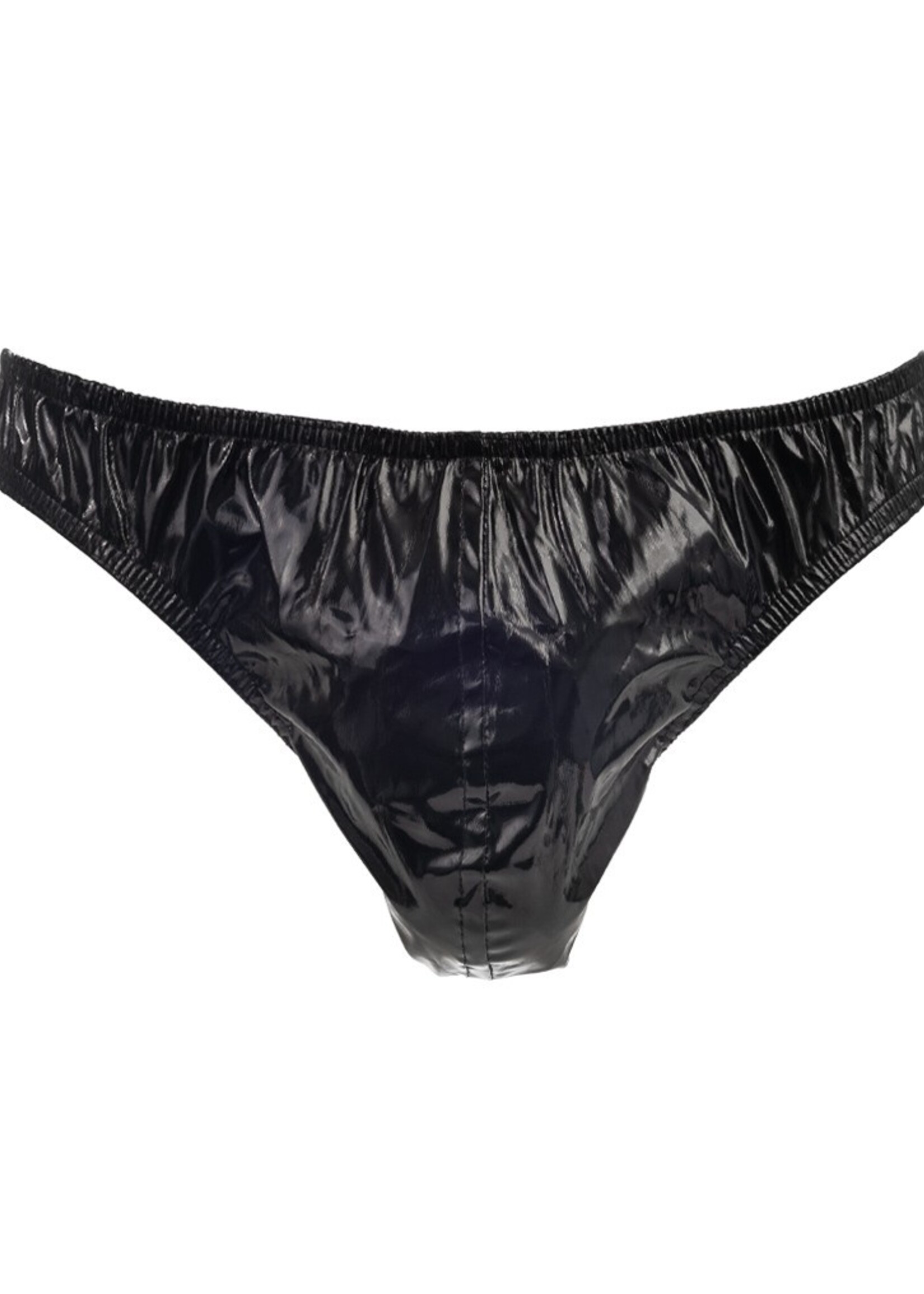 Amorable by Rimba Stringtanga met lakleerlook - One Size - Zwart