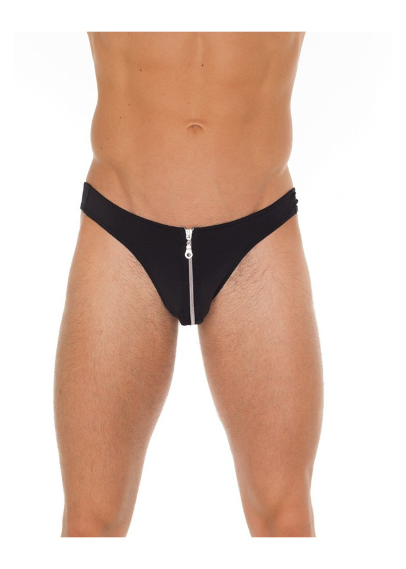 Amorable by Rimba Stringtanga met rits - One Size - Zwart