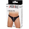 Amorable by Rimba Stringtanga met rits - One Size - Zwart