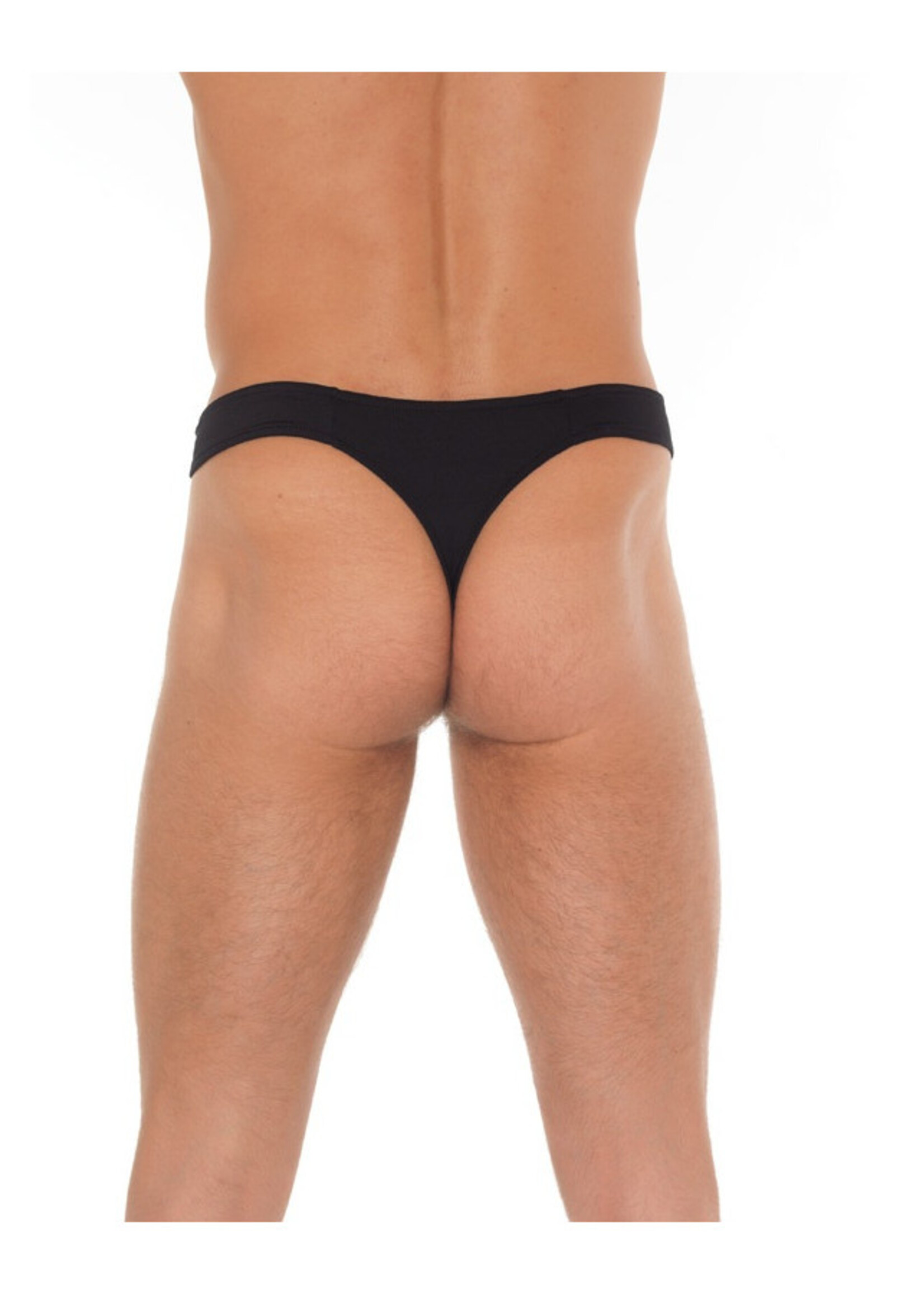 Amorable by Rimba Stringtanga met rits - One Size - Zwart