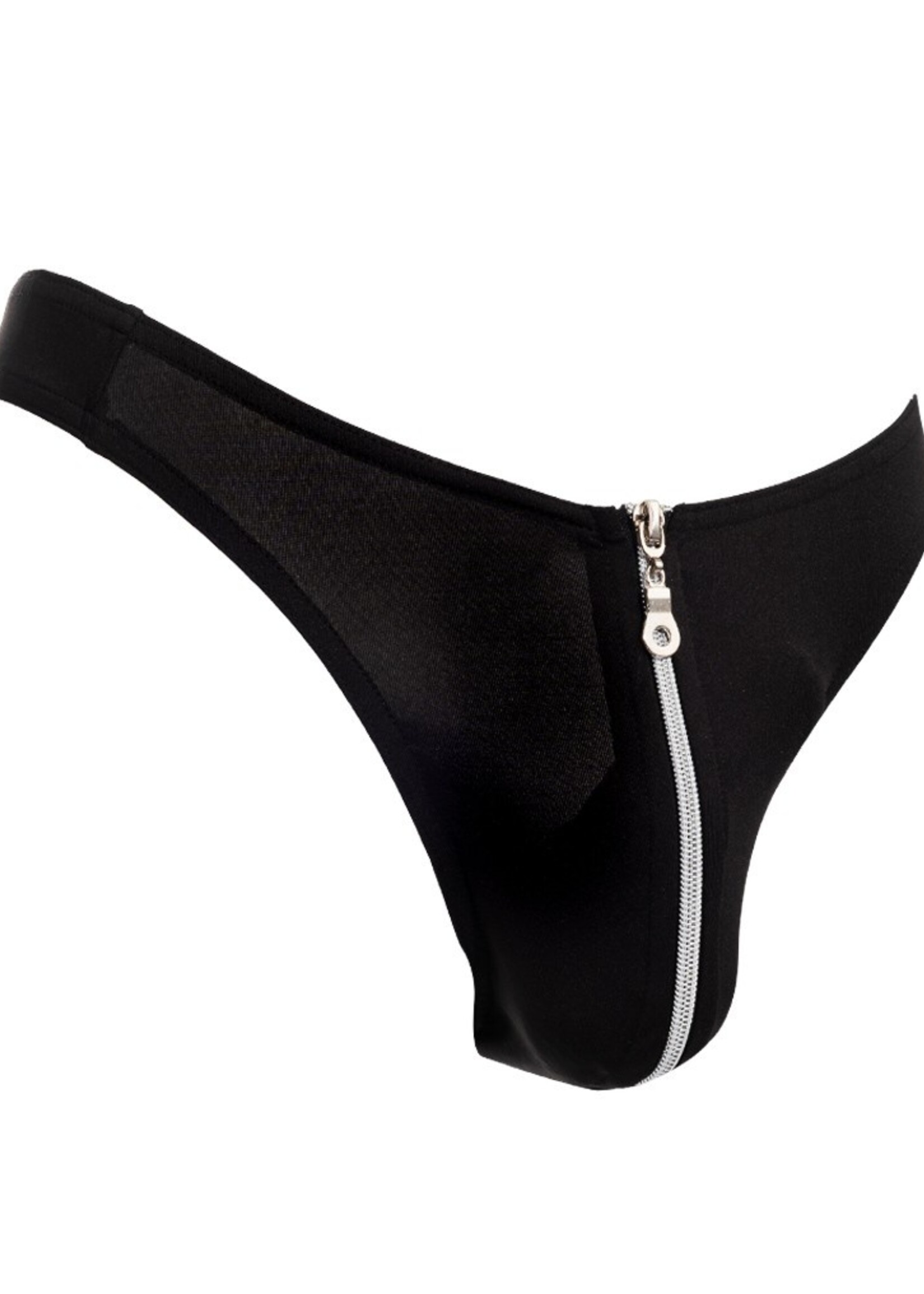 Amorable by Rimba Stringtanga met rits - One Size - Zwart