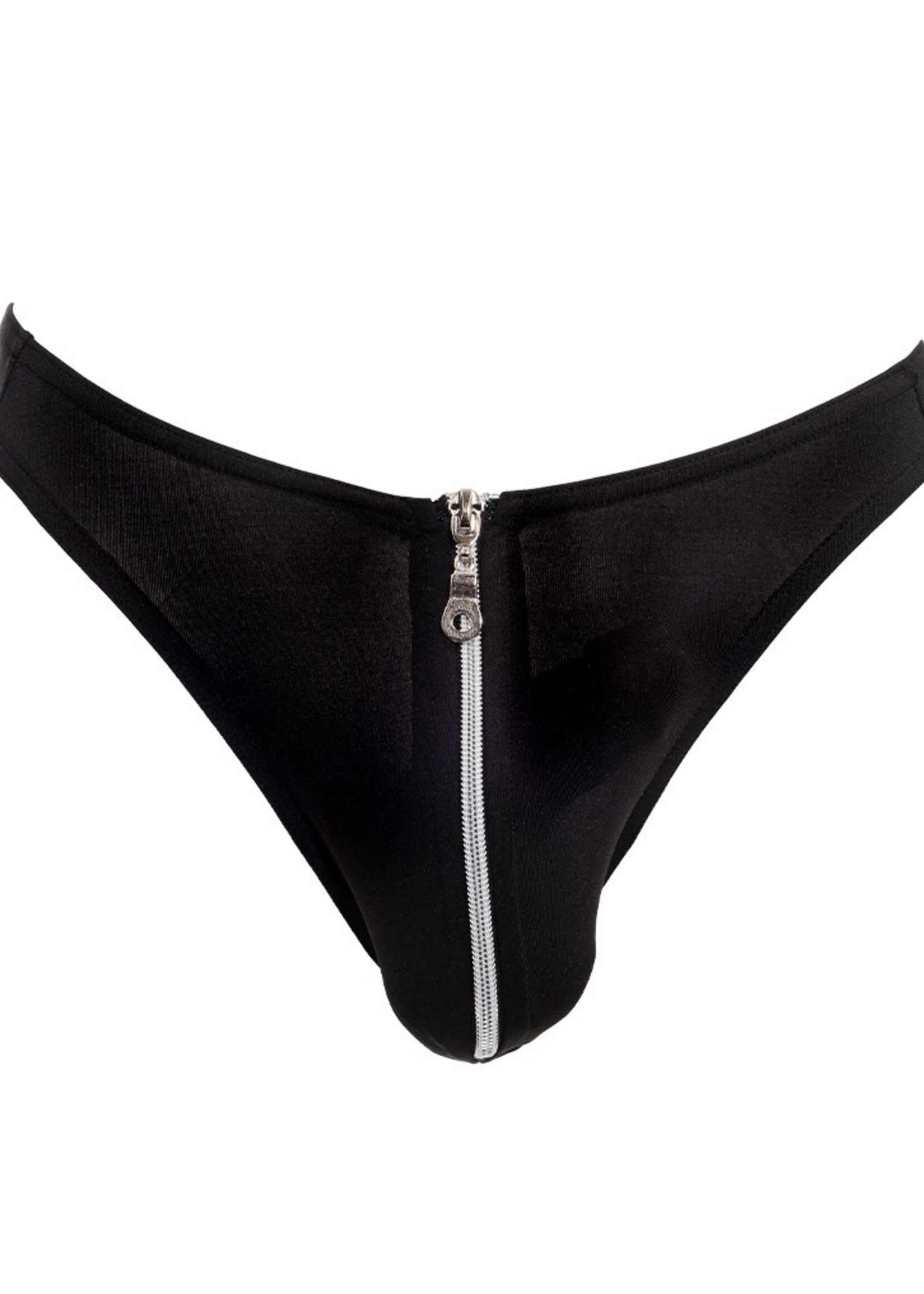 Amorable by Rimba Stringtanga met rits - One Size - Zwart