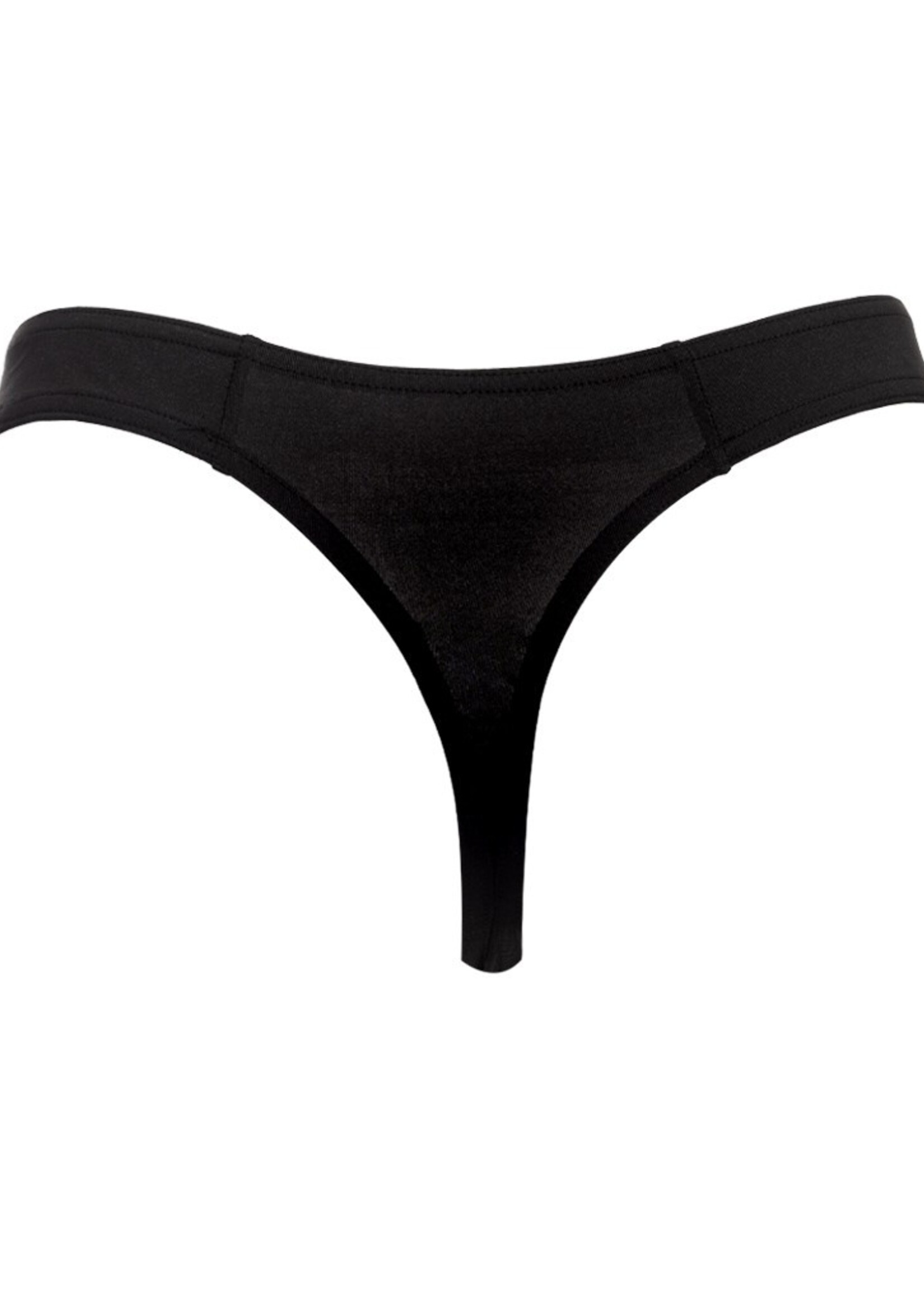 Amorable by Rimba Stringtanga met rits - One Size - Zwart