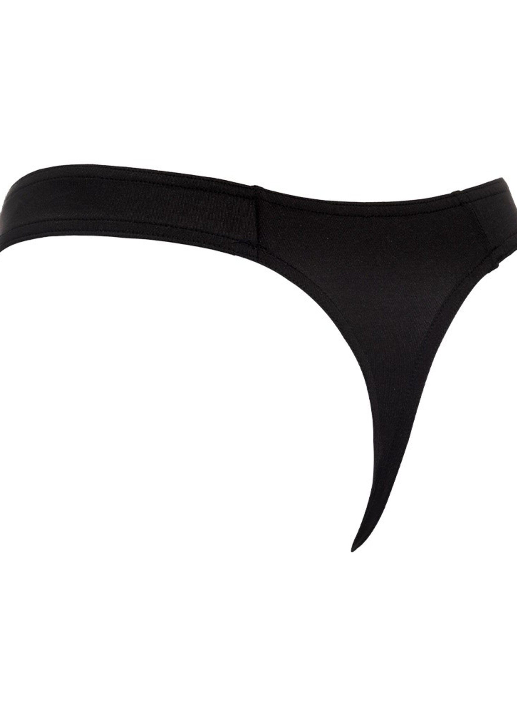 Amorable by Rimba Stringtanga met rits - One Size - Zwart