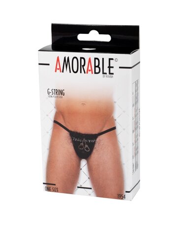 Amorable by Rimba Amorable by Rimba - Thong with text - One Size - Black