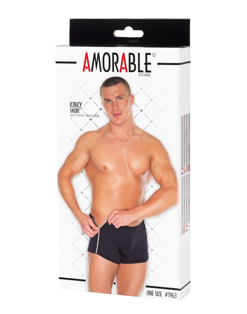 Amorable by Rimba Boxershorts met 2 ritsen - One Size - Zwart