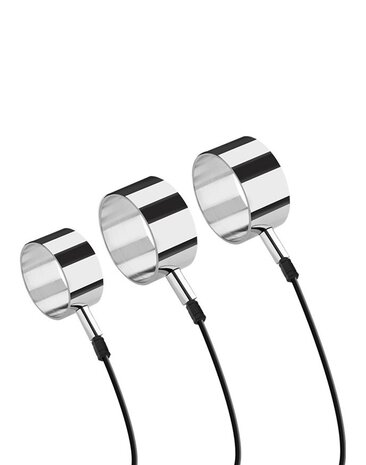 Rimba Electro Play Rimba Electro set aluminum cock rings, 3 sizes uni-polar Rimba Electro Play Rimba Electro set aluminum cock rings, 3 sizes uni-polar