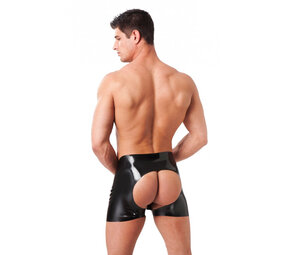 Rimba Latex Play Herenshorts met open achterkant