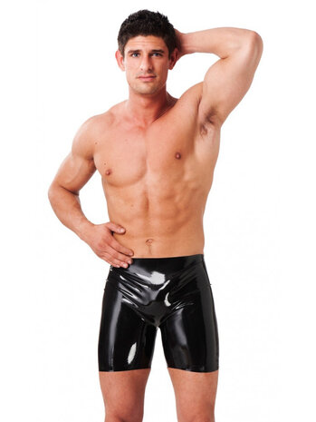 Rimba Latex Play Rimba Bermuda Men's Shorts Black – Latex look with a stylish fit Rimba Latex Play Rimba Bermuda Men's Shorts Black – Latex look with a stylish fit