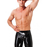 Rimba Latex Play Bermuda Rimba pour homme noir – Aspect latex avec une coupe élégante Rimba Latex Play Bermuda Rimba pour homme noir – Aspect latex avec une coupe élégante