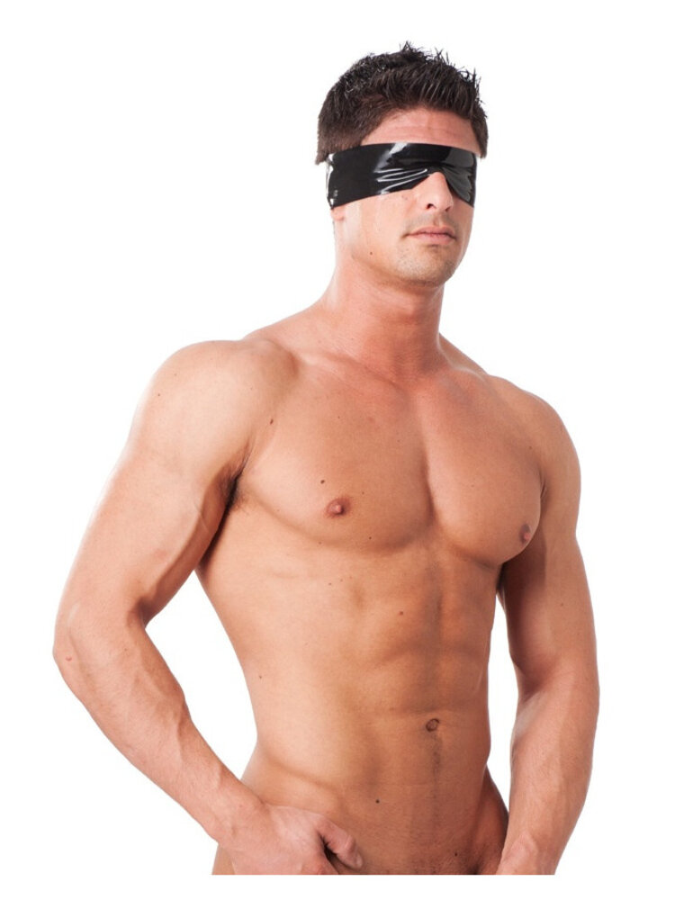 Rimba Latex Play Rimba Augenmaske Schwarz – Stretch-Latex Maske mit 600% Dehnbarkeit