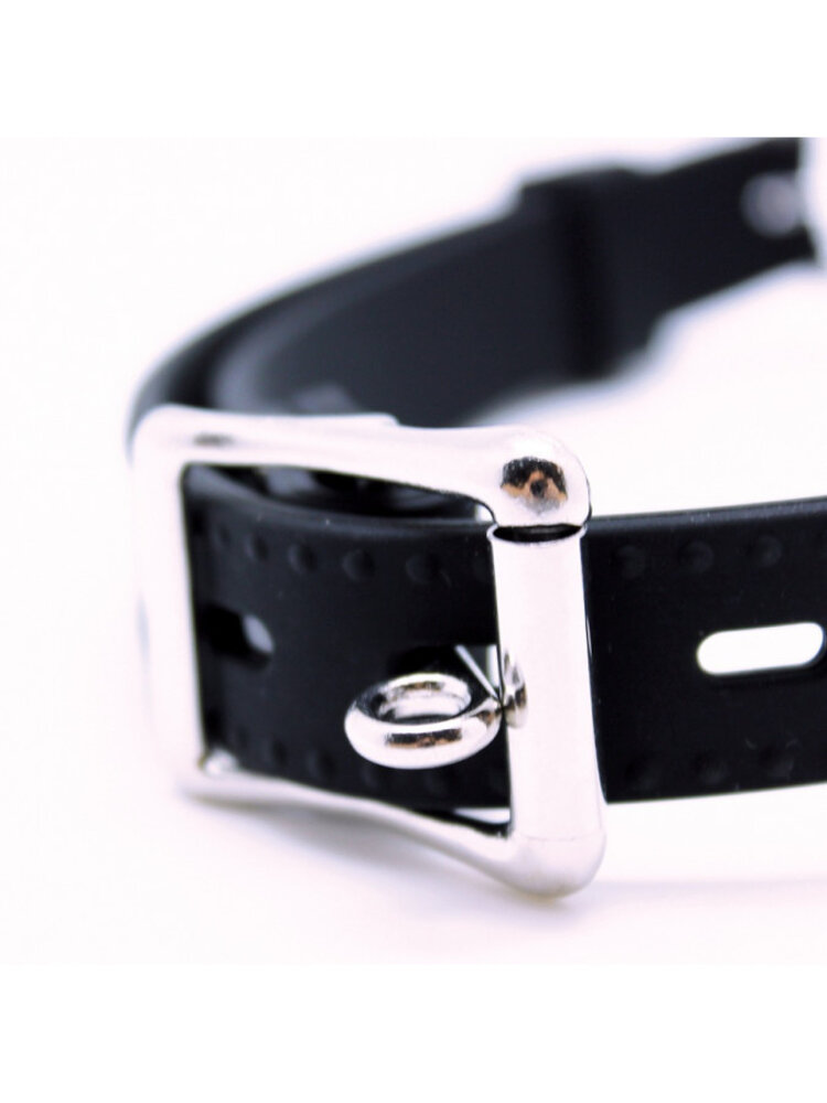 Rimba Latex Play Siliconen mondknevel met bal (Ø 4,5 cm) - Zwart