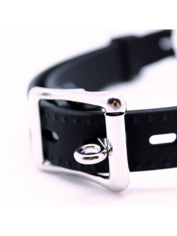 Rimba Latex Play Siliconen mondknevel met bal (Ø 4,5 cm) - Zwart