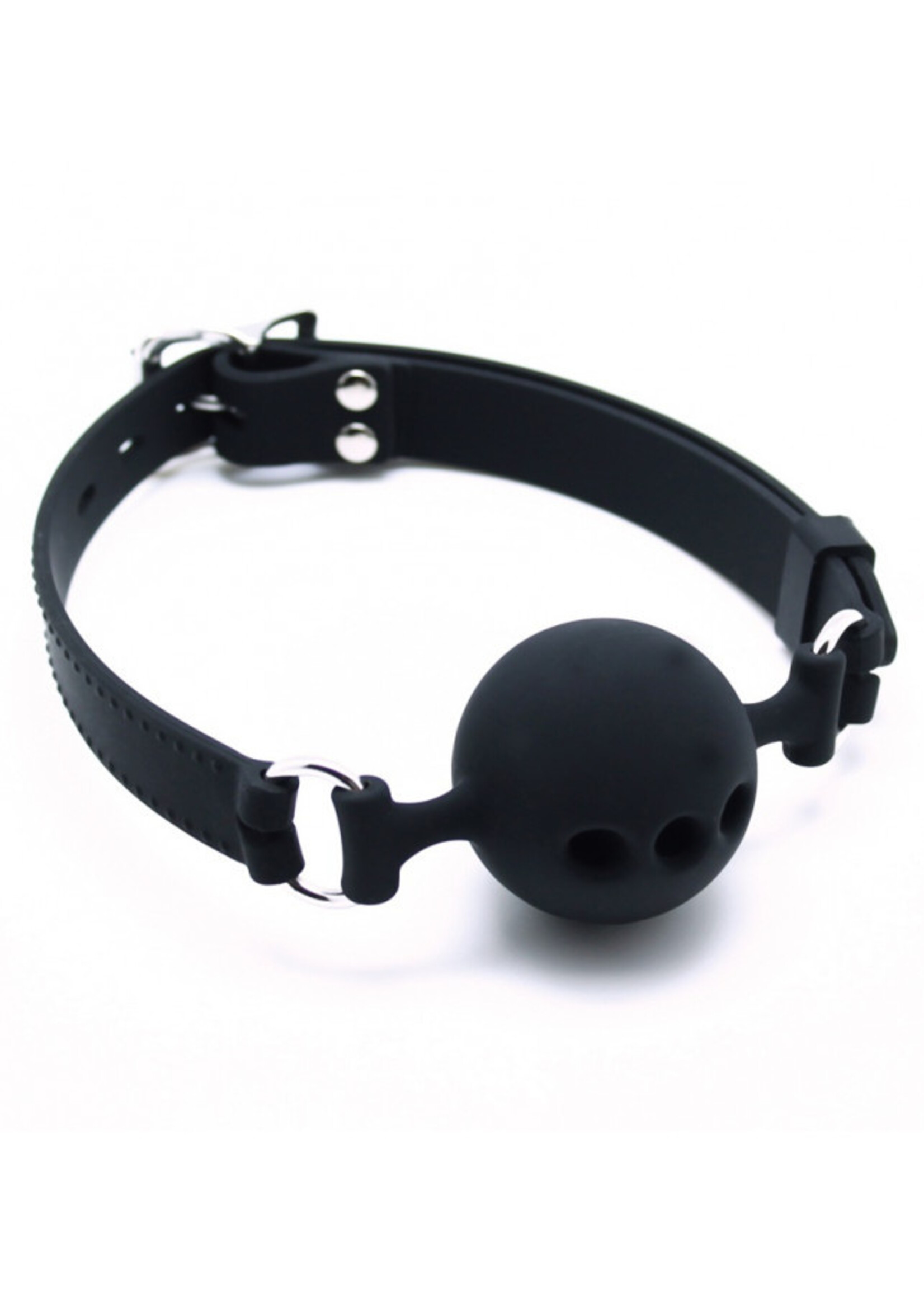 Rimba Latex Play Siliconen mondknevel met bal (Ø 4,5 cm) - Zwart