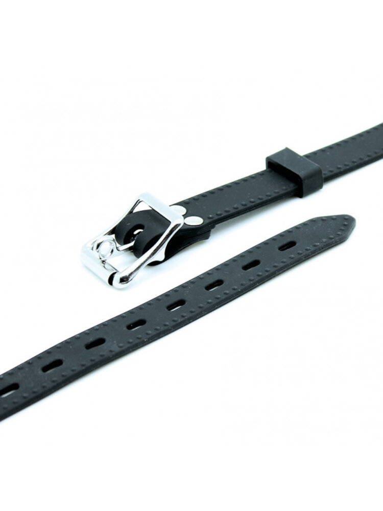 Rimba Latex Play Bâillon avec pénis (Ø 40 mm) - Noir et argent