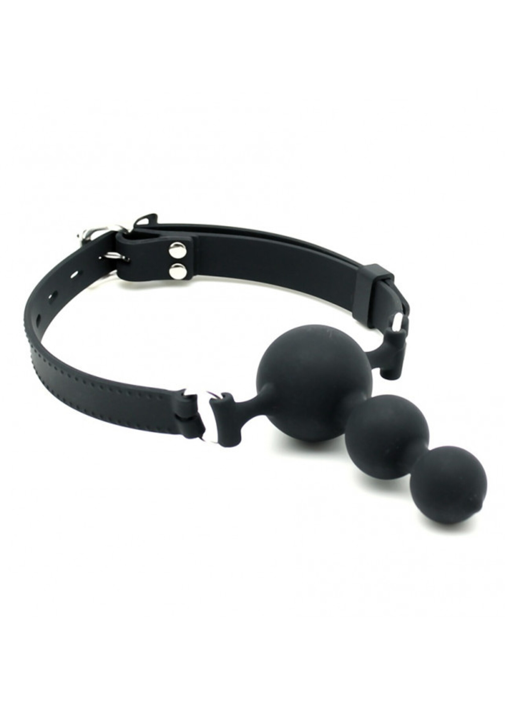 Rimba Latex Play Bâillon Rimba à 3 boules – Bâillon réglable en silicone