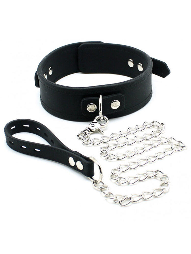 Rimba Latex Play Collier Rimba Noir – Collier en silicone de 5 cm avec chaîne pour chien