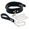 Rimba Latex Play Zwarte halsband – 5 cm siliconen halsband met hondenriem