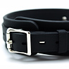 Rimba Latex Play Zwarte halsband – 5 cm siliconen halsband met hondenriem