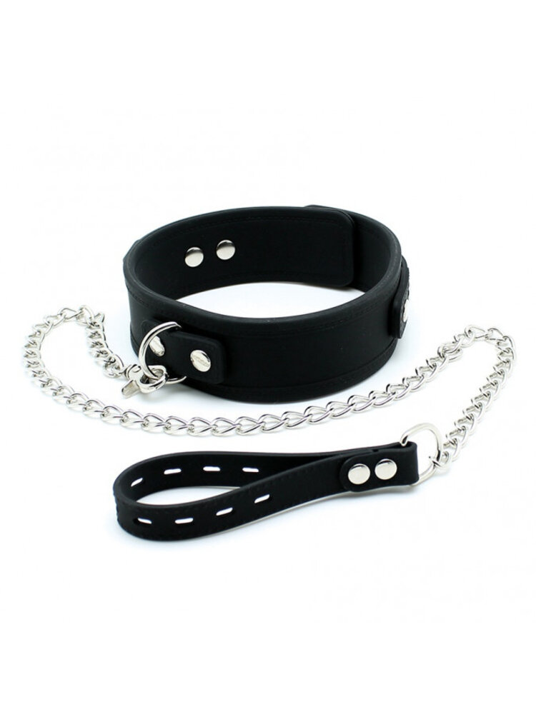 Rimba Latex Play Collier Rimba Noir – Collier en silicone de 5 cm avec chaîne pour chien