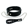 Rimba Latex Play Zwarte halsband – 5 cm siliconen halsband met hondenriem
