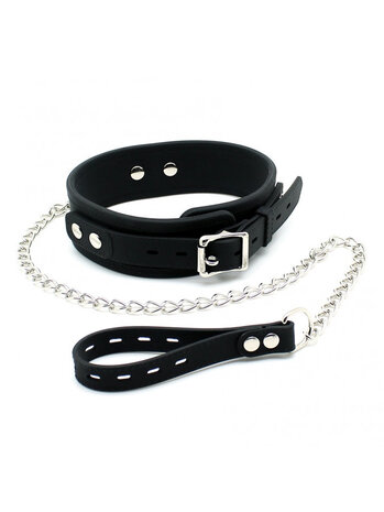 Rimba Latex Play Collier Rimba Noir – Collier en silicone de 5 cm avec chaîne pour chien