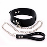 Rimba Latex Play Zwarte halsband – 5 cm siliconen halsband met hondenriem