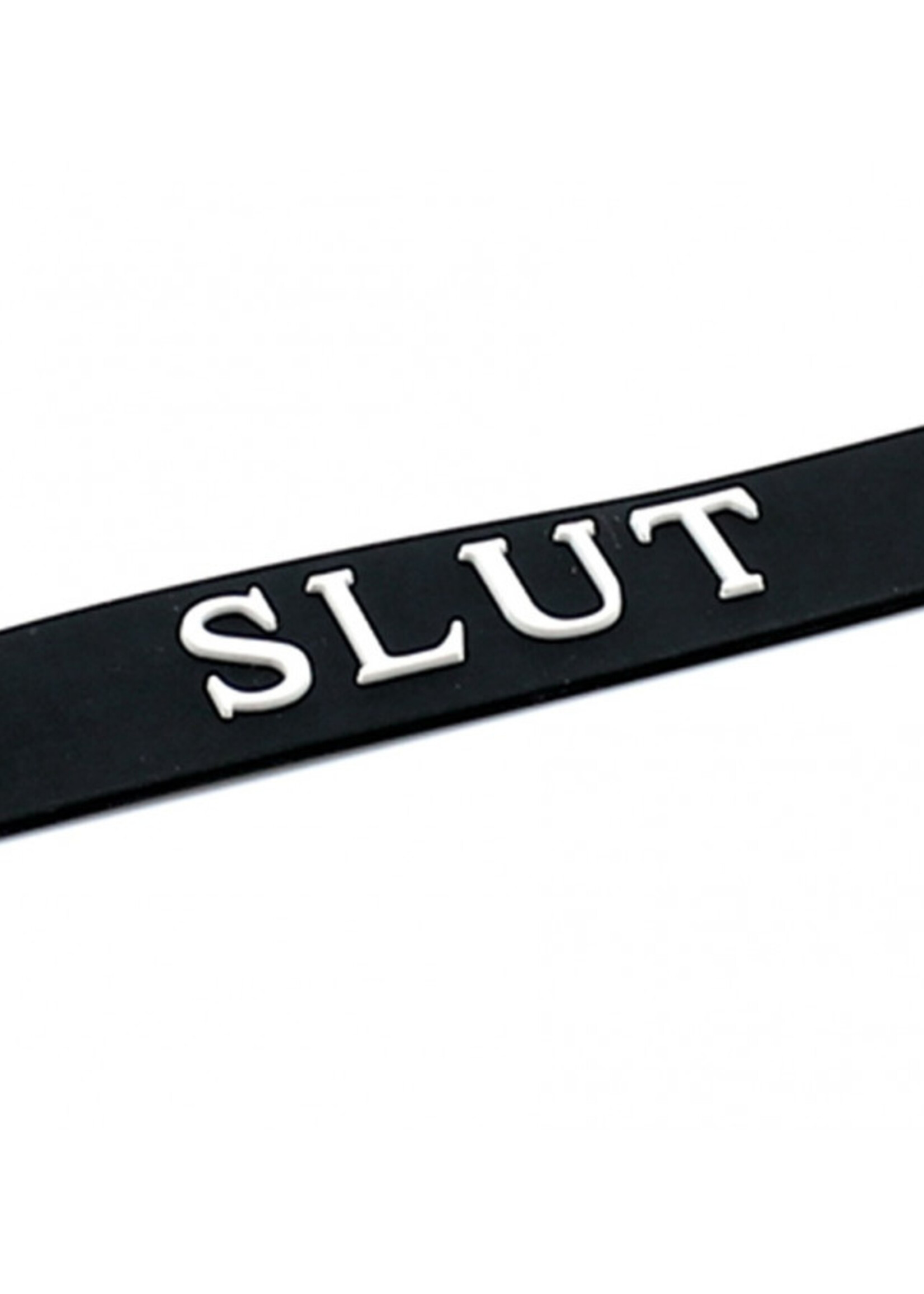 Rimba Latex Play Halsband Slut – Verstellbares Silikon-Halsband in Schwarz