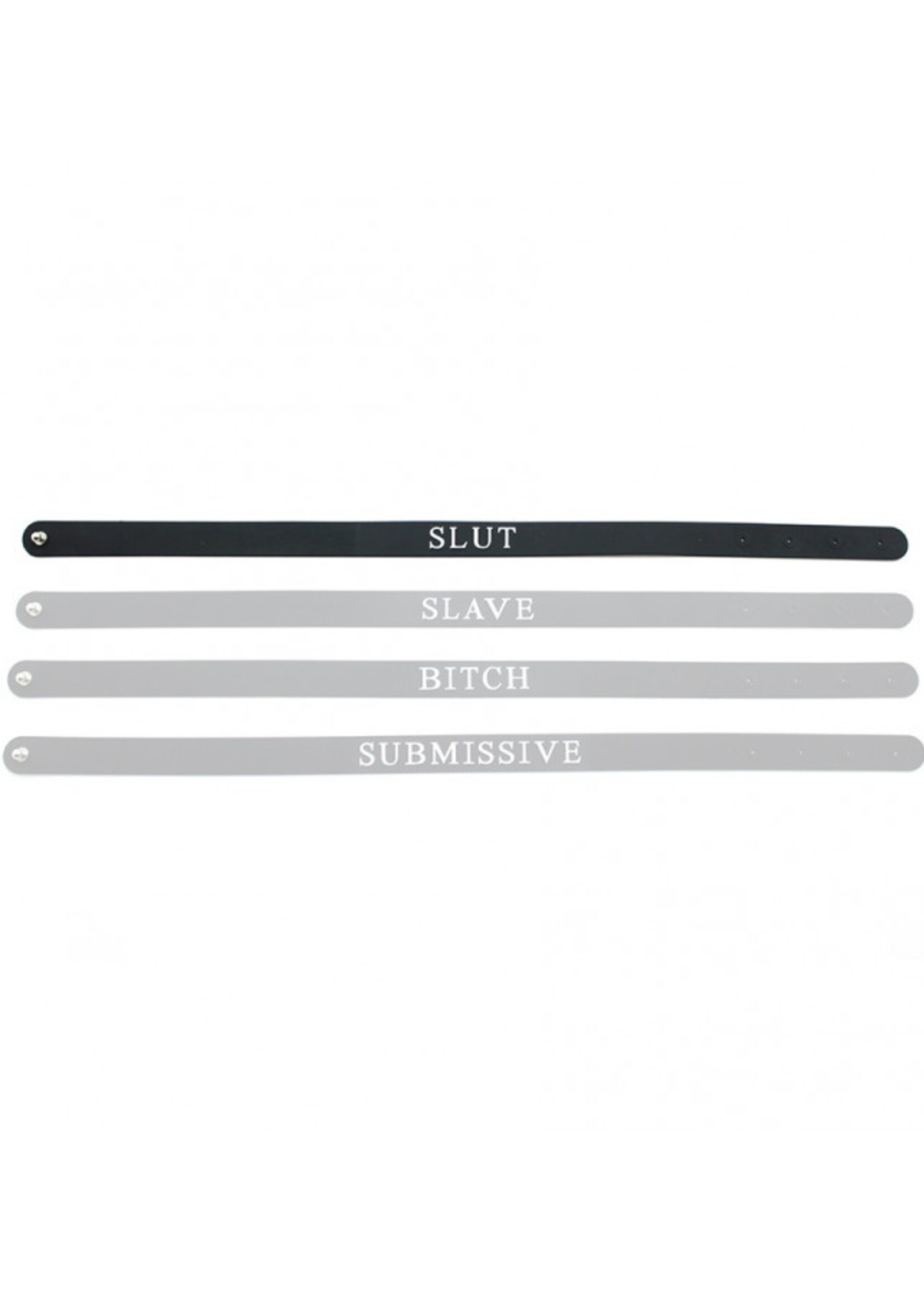 Rimba Latex Play Slut Collar – Verstelbare siliconen halsband in zwart