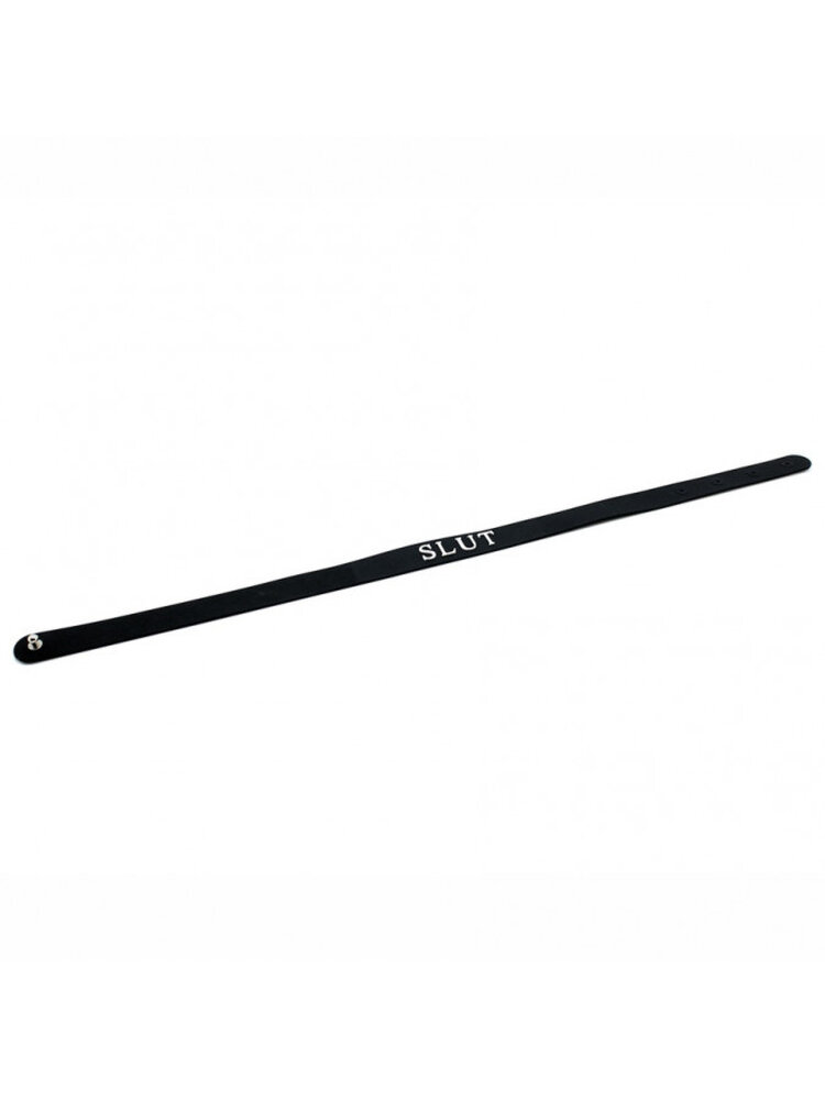 Rimba Latex Play Halsband Slut – Verstellbares Silikon-Halsband in Schwarz