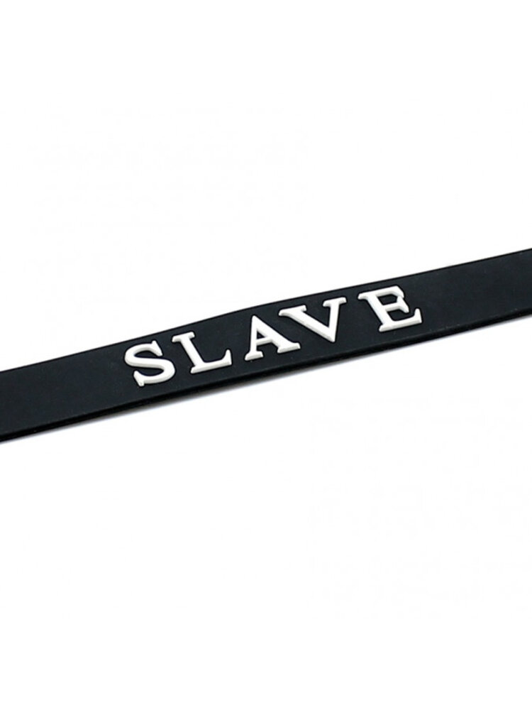 Rimba Latex Play Rimba Halsband Slave Schwarz – Verstellbares Silikon-Collar