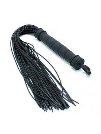 Rimba Latex Play Rimba BDSM Whip with 48 Silicone Strands – Black