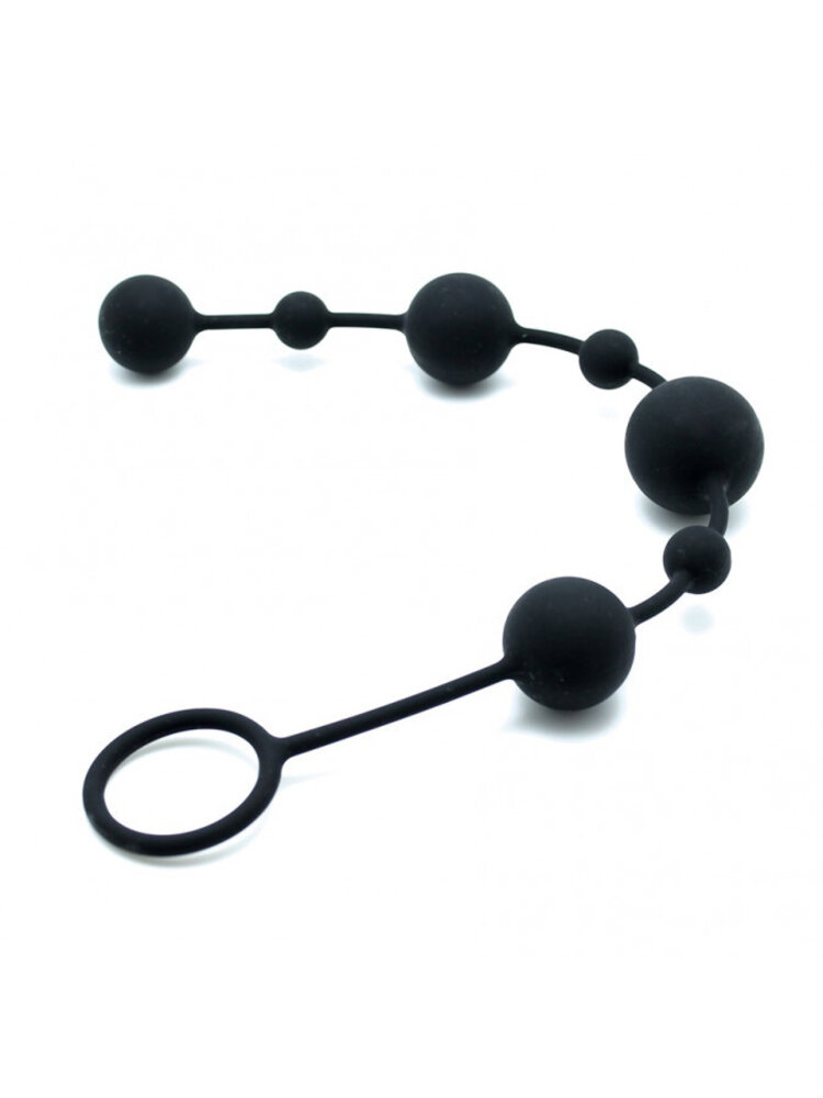 Rimba Latex Play Rimba Analkugeln aus Silikon – 34 cm lang, Ø 2,9 cm, schwarz